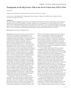 Propaganda on the Big Screen: Film in the Soviet Union from 1925