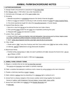 ANIMAL FARM BACKGROUND NOTES