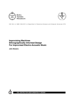Improvising Machines Ethnographically Informed - CID