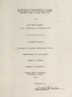 Analysis of participation of Kansas public schools in the National