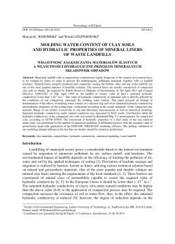 molding water content of clay soils and hydraulic properties of