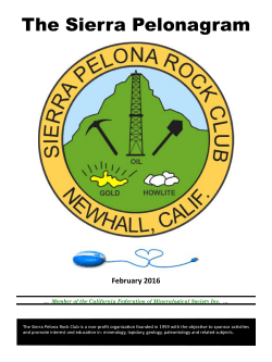 The Sierra Pelonagram - Sierra Pelona Rock Club