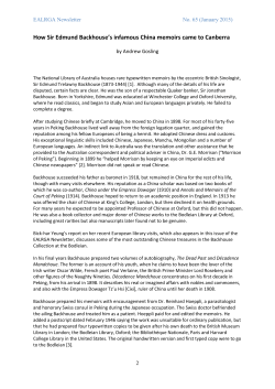 How Sir Edmund Backhouse`s infamous China memoirs came to