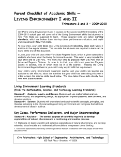 Parent Checklist - Policy Studies in Education