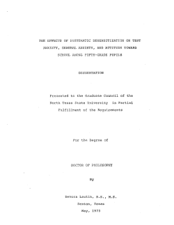 THE EFFECTS OF SYSTEMATIC DESENSITIZATION ON TEST