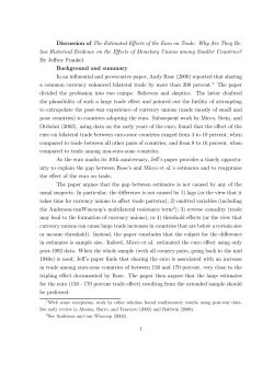 Discussion of The Estimated Effects of the Euro on Trade