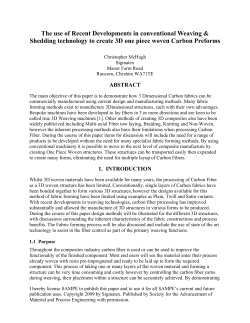 The use of Recent Developments in conventional Weaving