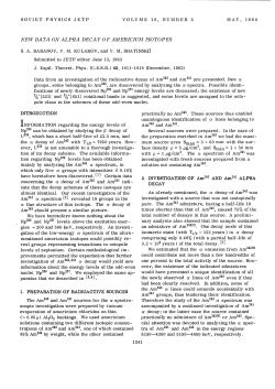 NEW DATA ON ALPHA DECAY OF AMERICIUM ISOTOPES