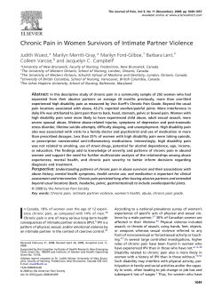 Chronic Pain in Women Survivors of Intimate Partner Violence