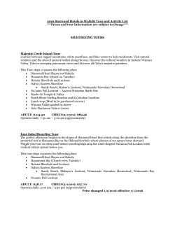 2016 Starwood Hotels in Waikiki Tour and Activity List