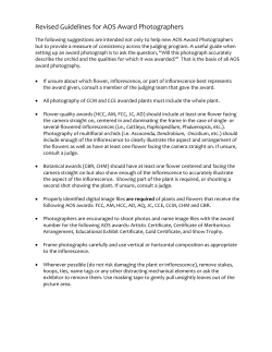 Revised Guidelines for AOS Award Photography and Submitting