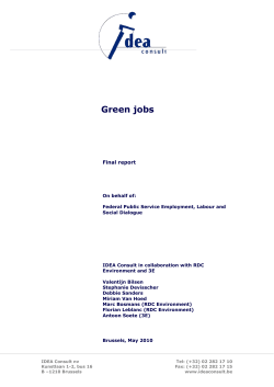 Green jobs - Final report