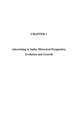 CHAPTER 1 Advertising in India: Historical Perspective, Evolution