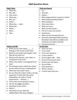 QAR Question Stems