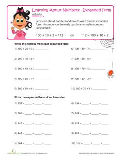 Learning About Numbers: Expanded Form
