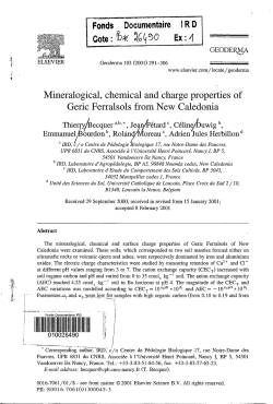 Mineralogical, chemical and charge properties of - IRD