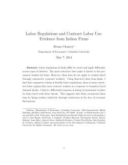 Labor Regulations and Contract Labor Use