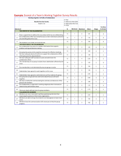 Example: Excerpt of a Team`s Working Together