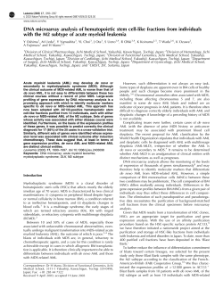 DNA microarray analysis of hematopoietic stem cell