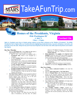 Homes of the Presidents, Virginia With Washington DC