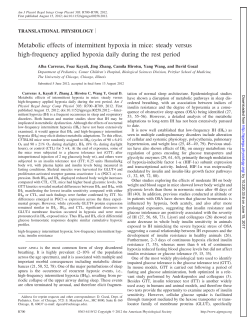 Metabolic effects of intermittent hypoxia in mice - AJP
