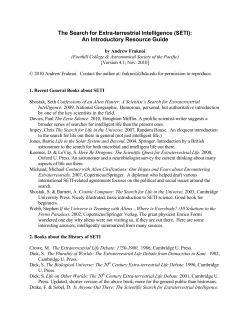 SETI - Astronomical Society of the Pacific