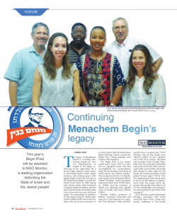 Continuing Menachem Begin`s