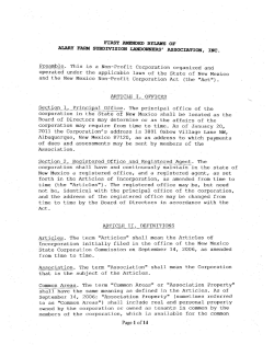 Preamble. This is a Non-Profit Corporation organized and operated