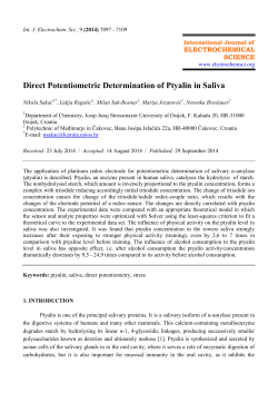 Direct Potentiometric Determination of Ptyalin in Saliva