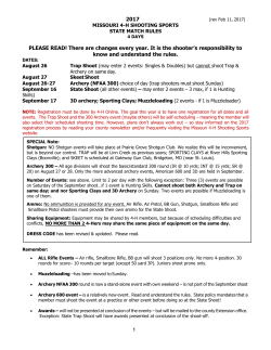 Shooting Sports State Shoot Rules - Missouri 4-H