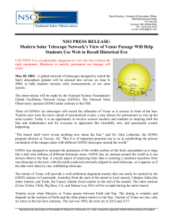 NSO PRESS RELEASE: Modern Solar