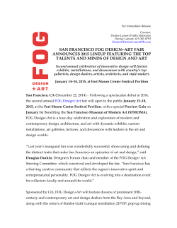 san francisco fog design+art fair announces 2015 lineup featuring