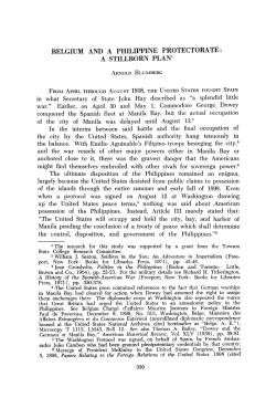 BELGIUM AND A PHILIPPINE PROTECTORATE: A STILLBORN