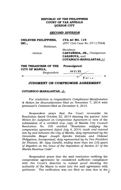 Compromise Agreement - Court of Tax Appeals