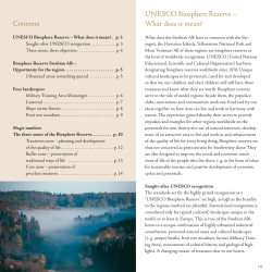Contents UNESCO Biosphere Reserve &ndash; What does it mean?