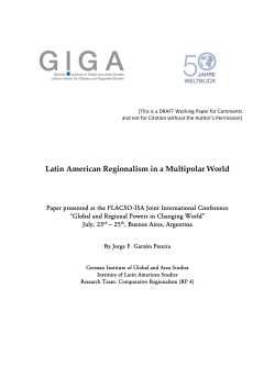 Latin American Regionalism in a Multipolar World