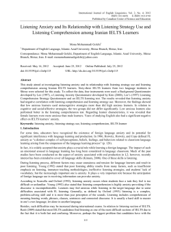 Listening Anxiety and Its Relationship with Listening Strategy Use