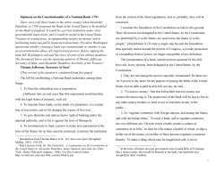 Opinions on the Constitutionality of a National Bank: 1791