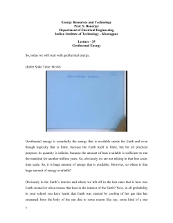 Energy Resources and Technology Prof. S. Banerjee Department of