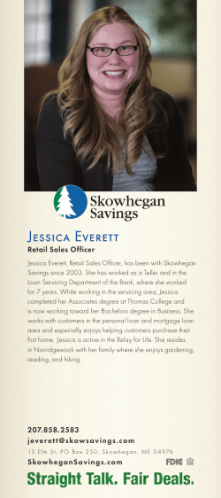Jessica Everett - Skowhegan Savings