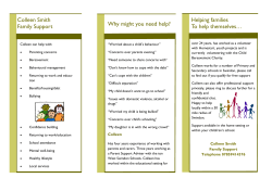 Colleen Smith Family Support Why might you need help? Helping