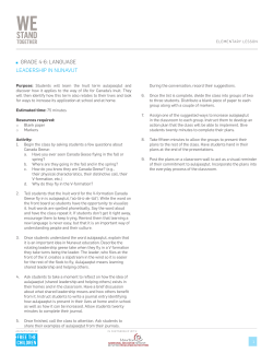 GRADE 4-6: LANGUAGE LEADERSHIP IN NUNAVUT