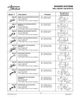 Spec Sheet - American Standard ProSite