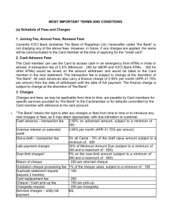 MOST IMPORTANT TERMS AND CONDITIONS (a