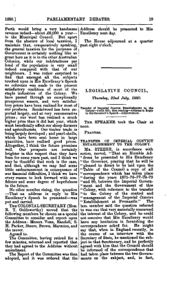 PARLIAMENTARY DEBATES. 1 Perth would bring a very handsome