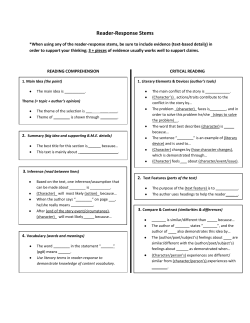 Reader-Response Stems
