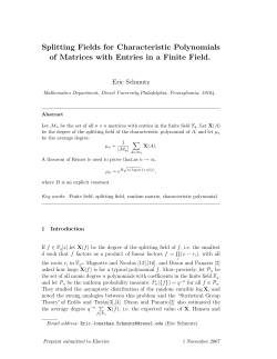 Splitting Fields for Characteristic Polynomials of