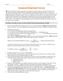 Geologic and Biologic Scaled Time-Line