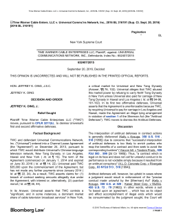 Time Warner Cable Enters. LLC v. Universal Communications