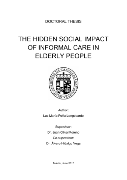 the hidden social impact of informal care in elderly people